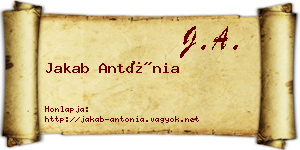 Jakab Antónia névjegykártya